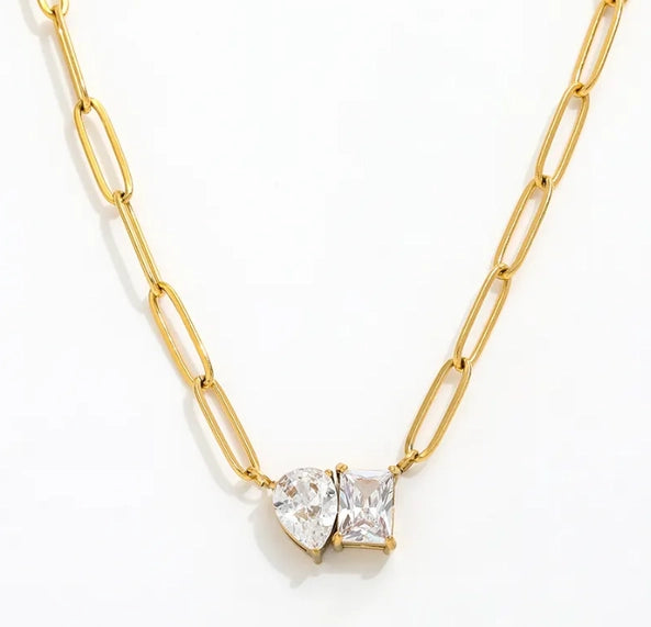 Moi Et Toi Necklace Pendant. Stainless Steel Paperclip