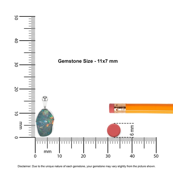 Natural Raw Ethiopian Opal Pendant Necklace in 925 Silver