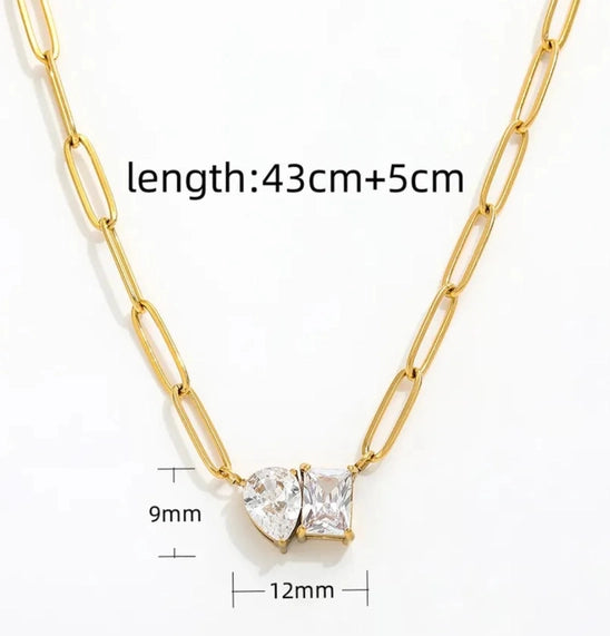 Moi Et Toi Necklace Pendant. Stainless Steel Paperclip