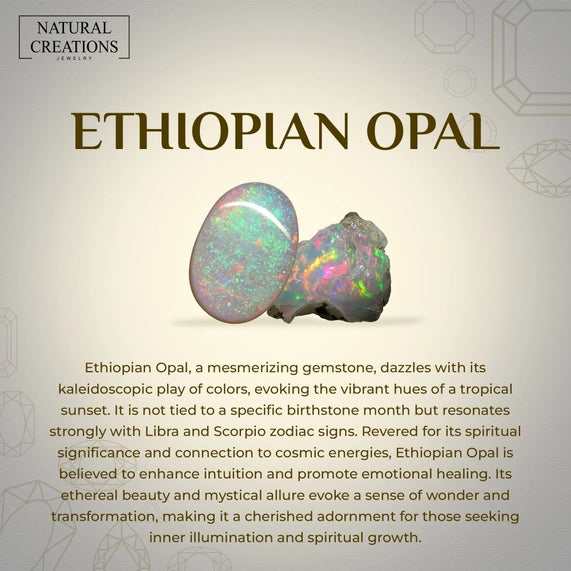 Natural Raw Ethiopian Opal Pendant Necklace in 925 Silver