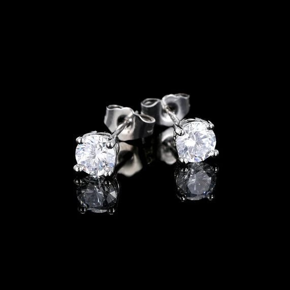 Single Diamond Stud Earrings
