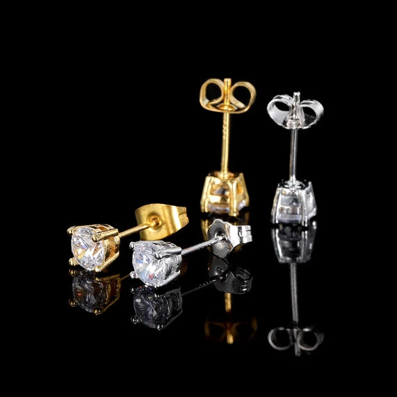 Single Diamond Stud Earrings