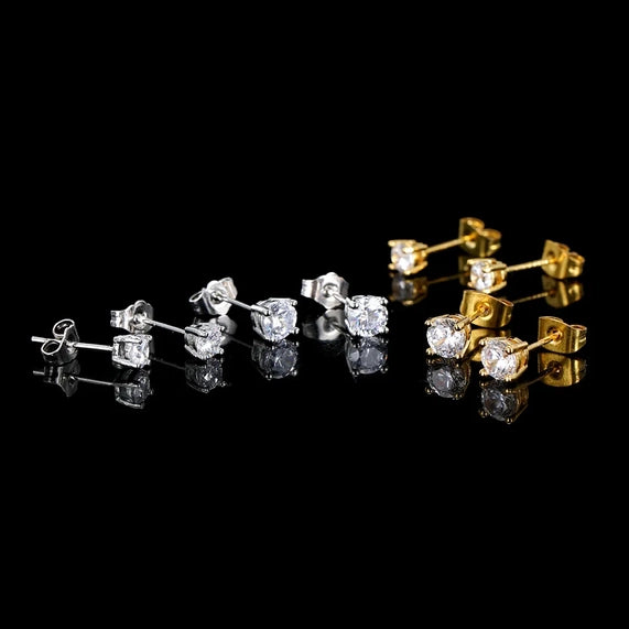 Single Diamond Stud Earrings