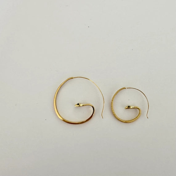 Snake Hoops | Pink Zircon Eyes Earrings